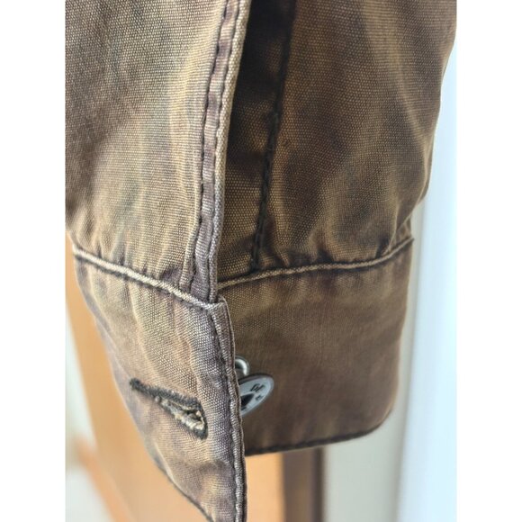 Marithe Francois Girbaud Denim Sz S Jacket MFG Logo Light Chocolate Rockabilly - Picture 9 of 13